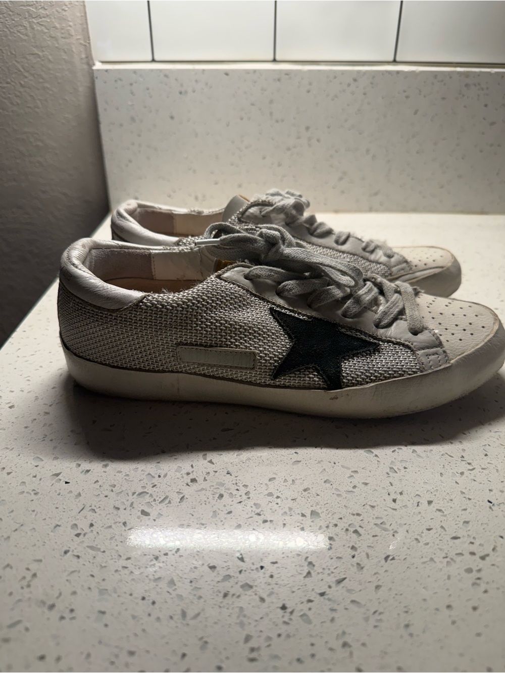 Golden Goose Women's Super-Star in leather with black star